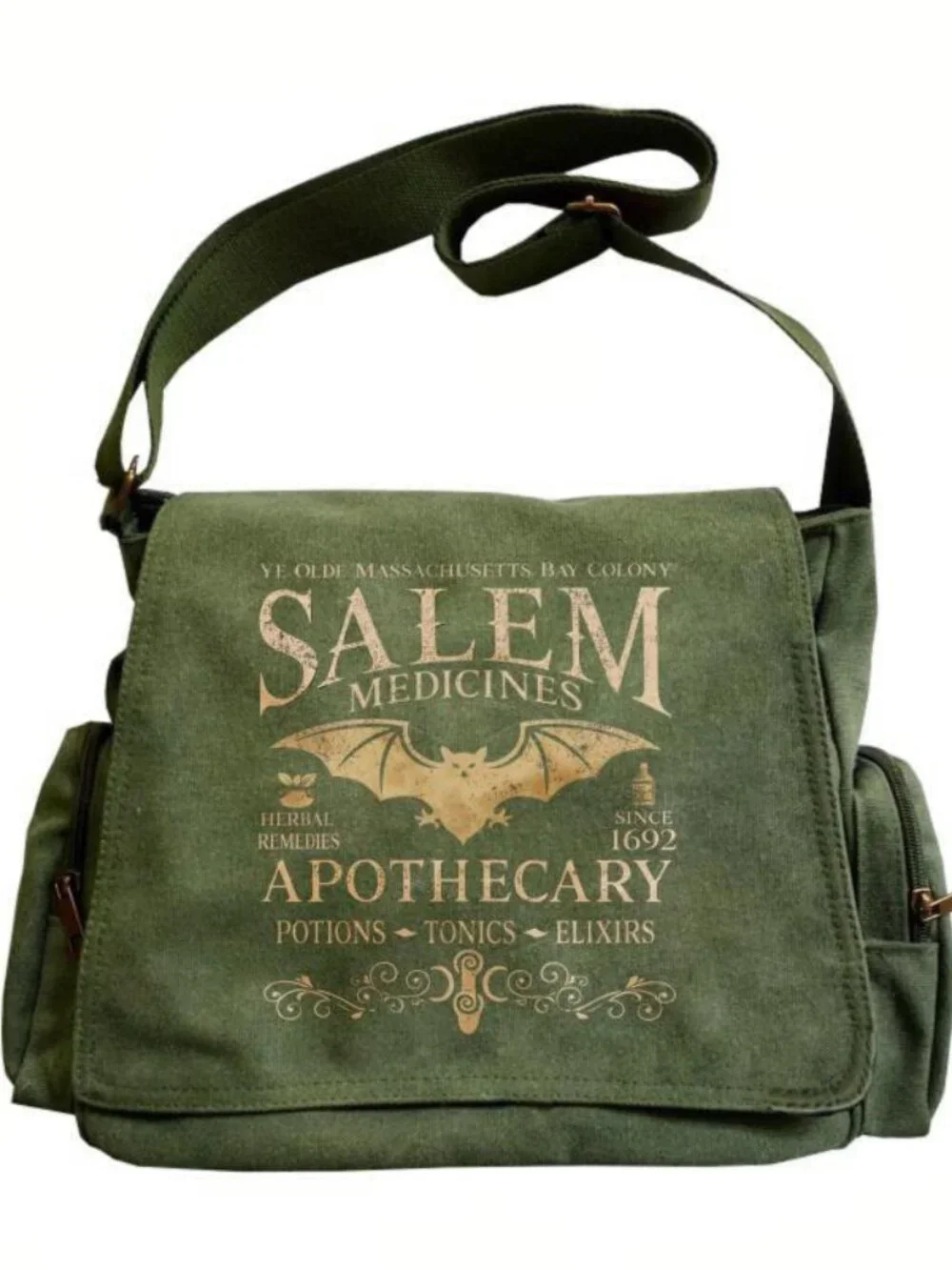 Large Capacity Retro Messenger Bag Tote with Printed Pattern